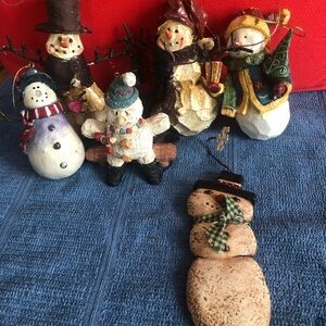 Festive Snowman Figurine Ornaments
